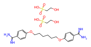 Diisetionato di esamidina, CAS:659-40-5, 98%, prodotto biologico per costruzioni, C24H38N4O10S2 - Product Image 2