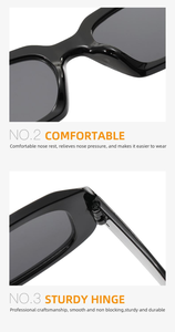 Lunettes de soleil de luxe pour femmes, tendance, de haute qualité, hexagonales carrées, logo personnalisé, UV400, surdimensionnées, vente en gros, lunettes de soleil de créateur - Product Image 3