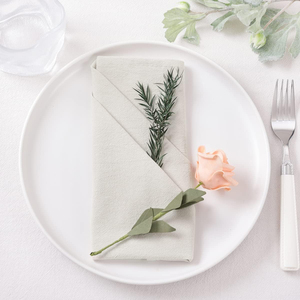Modern High Quality Light Pink Cheese Cloth Gauze Napkin Embroidered Cotton Satin Classic Style for <b>Table</b> Dinner Other Uses - Product Image 2