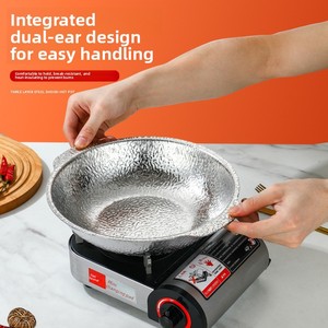 Paellera de Acero Inoxidable 304 de Lado Ancho, Extra Gruesa, para Cocinar Mariscos, Filetes y <span class=keywords><strong>Pasta</strong></span> - Product Image 4