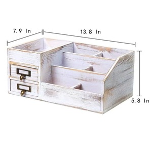 Wooden Desktop <b>Storage</b> Rack Multi Compartment Office Organizer <b>Drawer</b> <b>Box</b> Rectangle Standing Type 2nd Floor Image Color - Product Image 4
