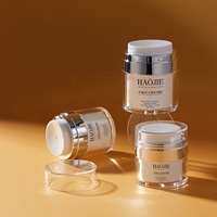 Pot hydratant de luxe à double paroi 1oz 15g 30g 50g pot hydratant à pompe sans air 15ml 30ml 50ml pot de crème cosmétique sans air en acrylique avec couvercle en or