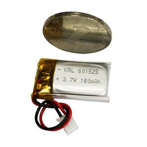 충전식 3.7V 601525 180mAh CE/KC 인증 리튬폴리머 배터리 팩 (소형 스마트 기기 및 보청기용, 500 사이클) - Product Image 2