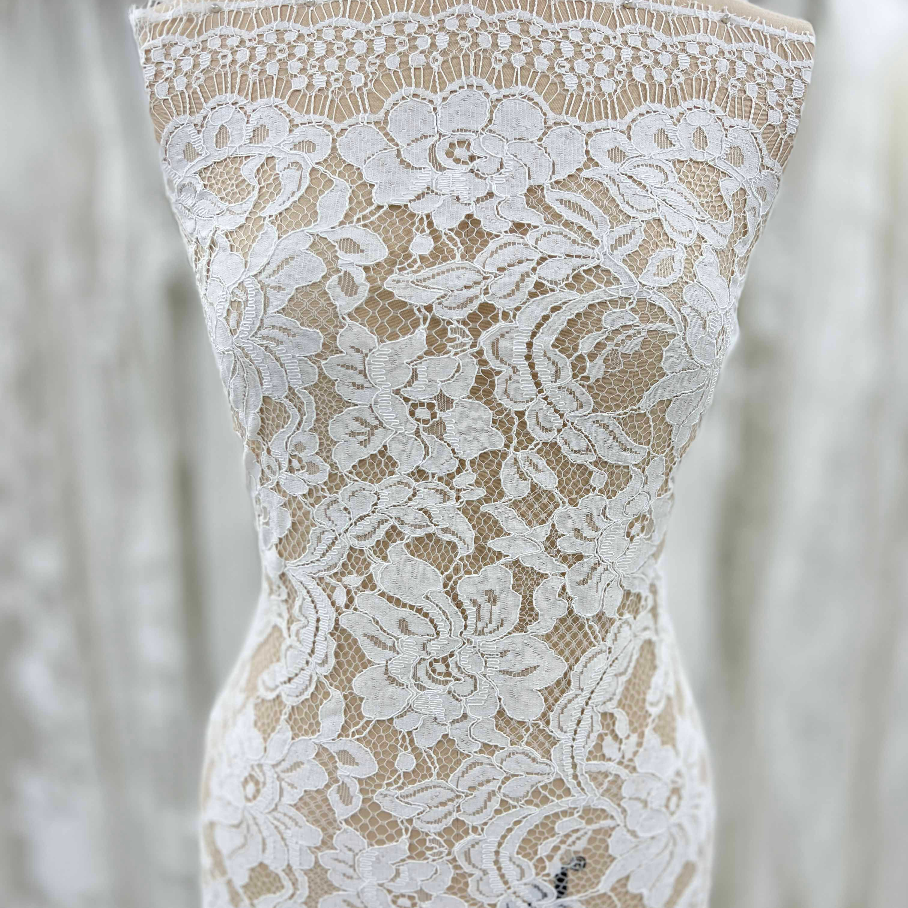 Korea Nylon Lace Fabric for Bridal Dress