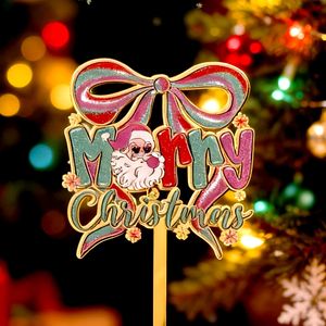 Décoration de gâteau en acrylique « Miel et Douceur de Noël », fournitures de fête pour gâteaux de Noël - Product Image 2