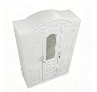 Armoire 3 portes avec miroir, en métal, pour chambre à coucher, rangement de vêtements, modèle très vendu