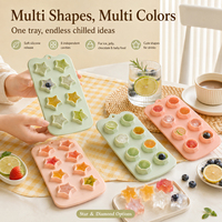 Moule à glaçons en silicone multi-formes étoile et diamant, 8 cavités, pour whisky, vin, cocktails, accessoires de bar