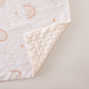 Couvertures d'emmaillotage pour bébé en coton mousseline de crêpe à pois Minky super doux, motif dinosaure arc-en-ciel personnalisé pour garçon et fille, confortables - Product Image 5