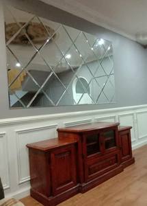 Mosaïque <span class=keywords><strong>de</strong></span> miroir en verre adhésif biseauté Art déco <span class=keywords><strong>de</strong></span> 5mm d'épaisseur pour miroirs muraux décoratifs en forme <span class=keywords><strong>de</strong></span> diamant - Product Image 2