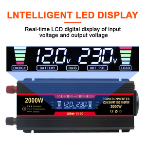 Convertisseur de tension de charge <span class=keywords><strong>EASUN</strong></span> POWER pour voiture, onduleur DC 12V vers AC 220V 1500W 2000W 2600W, onde sinusoïdale pure, avec double USB 3.1A - Product Image 2