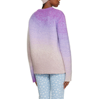 Pull en maille unisexe en mohair uni à col rond dégradé multicolore pour femme, vente en gros sur mesure