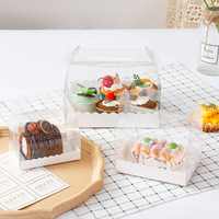 Boîte à Gâteau Transparente avec Poignée, Rouleau de Serviette, Emballage de Gâteau Roulé, Boîtes Claires pour Mousse et Desserts, Boîte Suisse