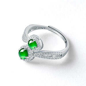 S925 Silver Natural Emerald Green Fine Jewelry <b>Rings</b> Women's Jewelry Charm Fashion Original Design D539 - Product Image 2