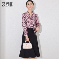 Derniers chemisiers et hauts de style coréen pour femmes chemisier de bureau à fleurs en mousseline de soie pour femmes