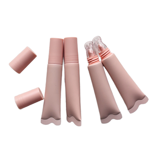 Emballage de gloss à lèvres en plastique de luxe personnalisable, rose nude <span class=keywords><strong>cristal</strong></span>, avec impression sur écran - Product Image 1