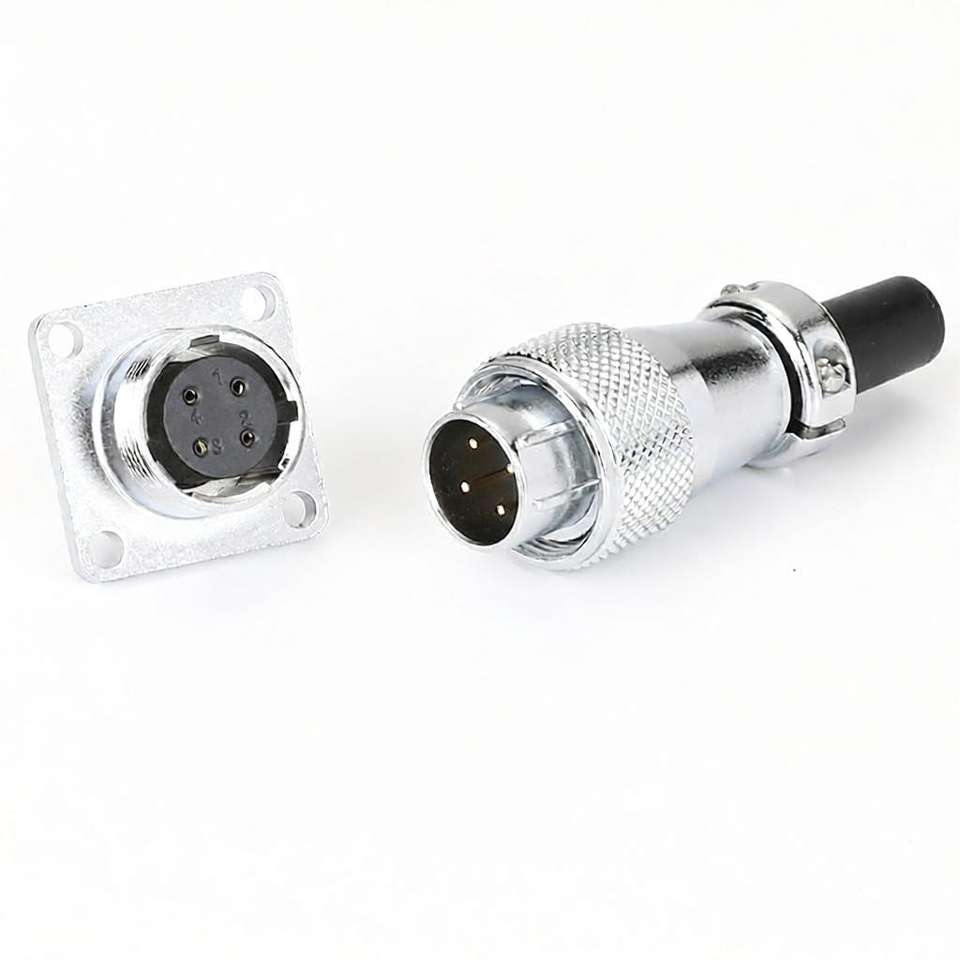 12 Pin Industrial Connector Vibration Proof Metal Circular Cable Plug ...