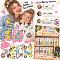 Patch brodé Kawaii en gros, motifs mignons étoile, cœur, ours en peluche, à thermocoller ou à coudre