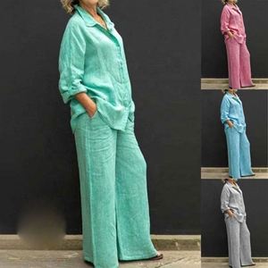 Productos en Oferta, Conjuntos de Camisa y Pantalón para Mujer, Primavera-Otoño, <span class=keywords><strong>Ropa</strong></span> Casual <span class=keywords><strong>Urbana</strong></span>, Talla Grande, Conjunto de Dos Piezas - Product Image 5