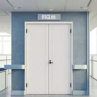 Porte coupe-feu en bois à double battant OEM, design moderne et minimaliste, étanche, pour villa, appartement, école et hôpital, garantie 3 ans