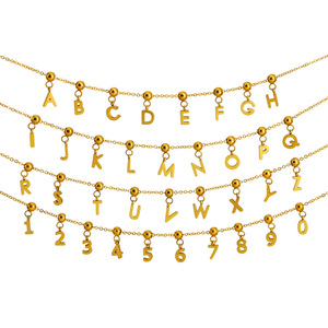 Colgante Personalizado de Letra Inicial del Alfabeto con Número Deslizante en Oro DIY, Colgante de Acero Inoxidable para Hacer Collares y Pulseras - Product Image 6