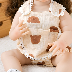 Muñeca Reborn de 22 Pulgadas, Cabeza de Vinilo Suave, Cuerpo de Tela, Realista, Recién Nacida, Vestido de Tul Rosa, Regalo para Niñas de 3+ Años - Product Image 5