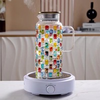 Bouilloire à eau froide en verre, résistante à la chaleur, design moderne et épuré avec poignée, grande capacité, bouteille à thé pour la maison