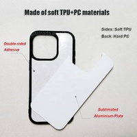 Coque de Téléphone par Sublimation 2D Vierge en Caoutchouc Souple Antichoc Transparent TPU PC, Vente en Gros Usine pour iPhone 15 16 17 Pro Max