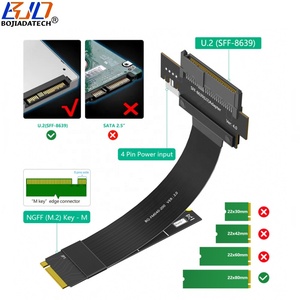 NGFF M.2键-M PCI-E 4.0接口，用于SFF-8639 U2 NVME固态硬盘的U2适配器升降器扩展电缆0.2M，带SATA 15PIN电源 - Product Image 2