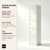 Armoire de rangement compacte en acier à 5 portes, moderne, écologique et peu encombrante, pour petit bureau, maison, salle de sport, hôpital, atelier, personnalisable OEM