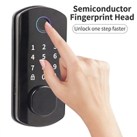 Cerradura Inteligente Biométrica con Huella Dactilar, Teclado, Wi-Fi//Control por Aplicación Tuya, Nube, Aleación de Aluminio Grado C, para Puertas de Hogar