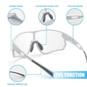 Newest Fashion Clear Transparent PC Lens Grey Sports Bike Sun Glasses <b>Men</b> Polarized Photochromic Cycling Sunglasses Full Rim - Product Image 3