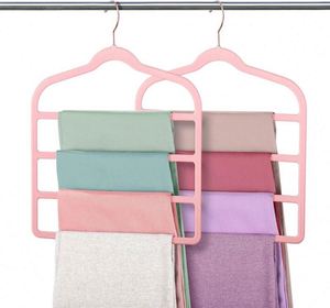 Cintres à pantalons et shorts en velours multiples, gain de place pour le rangement de vêtements dans le placard - Product Image 5