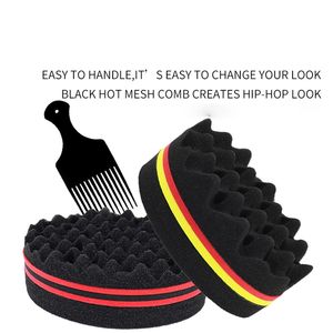 Vendita calda 3 pezzi Set di persone nere stile Hip-hop pettine magico torsione <span class=keywords><strong>capelli</strong></span> arricciatura <span class=keywords><strong>spugna</strong></span> onda <span class=keywords><strong>spugna</strong></span> - Product Image 3