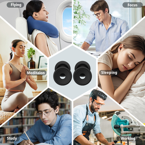 Bouchons d'oreilles anti-bruit personnalisés avec logo, protection auditive, isolation phonique, en silicone, pour le sommeil, brevet européen - Product Image 5
