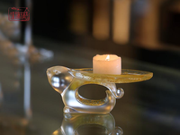 Petites décorations en cristal mignonnes en forme de lapin, bougeoir en cristal, procédé de décireuxage, emballage en boîte cadeau