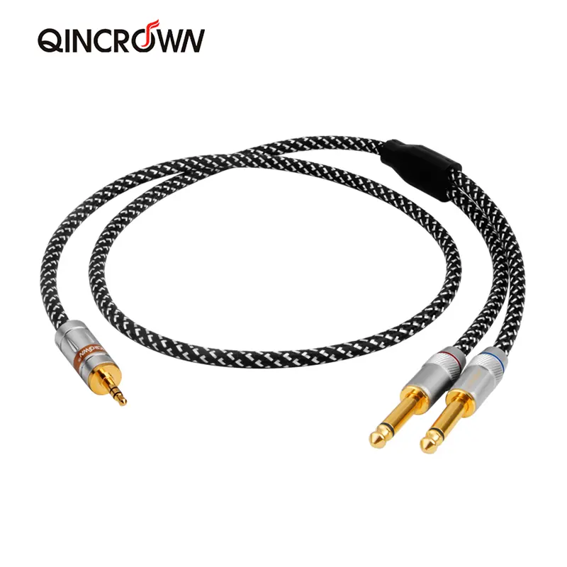 HIFI Z100 3,5mm bis doppelt 6,5mm Buchse 1 bis 2 Audio kabel Reines Kupfer versilbert Home Stereo Verstärker AUX Kabel