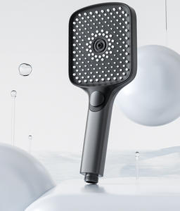 Nuovo arrivo nero palmare cascata in silicone ad alto flusso tenuto in mano doccia Set con tubo e staffa per il bagno - Product Image 2