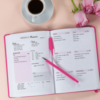 Échantillon Gratuit Vente en Gros Prix Usine Agenda Promotionnel A5 en Cuir PU Fait Main Carnet de Notes à Sublimation Quotidien Hebdomadaire Non Daté