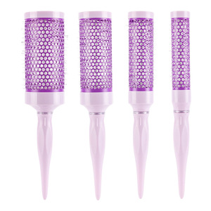 Bigoudi sans chaleur violet 25 34 44 54 pour cheveux longs, raides, ondulés, ou coupés en bob – Peigne de coiffage pour séchage et bouclage - Product Image 5