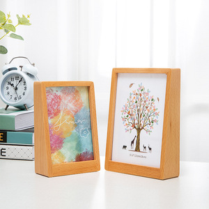 Solid Wood Photo <b>Frame</b> Rectangular Tabletop Eco-Friendly Modern Minimalist Wedding Decor - Product Image 3