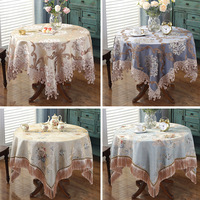 Nappe de table en chenille européenne personnalisée Ychon avec pompon, nappe de table basse de salon, nappe carrée