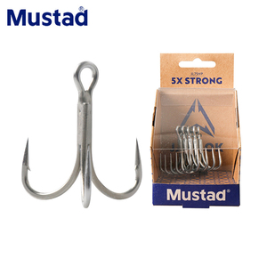 Anzuelos triples de pesca MUSTAD JAWLOK <span class=keywords><strong>3X</strong></span> 4X <span class=keywords><strong>5X</strong></span> plateados para pesca en agua salada, acero con alto contenido de carbono JL73NP JL74NP JL75NP - Product Image 2