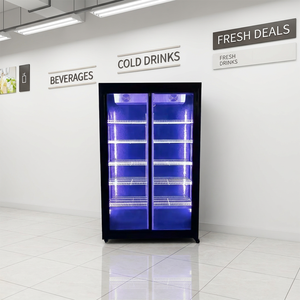 Réfrigérateur commercial vertical à double porte coulissante vitrée pour boissons, vente en gros depuis l'usine chinoise - Product Image 2