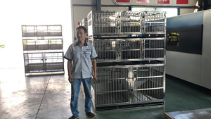 Jaulas con logotipo personalizado, bolsa para mascotas, casas y muebles sostenibles para mascotas, uso <span class=keywords><strong>veterinario</strong></span>, tres letras de acero inoxidable, puerta superior push-up - Product Image 3