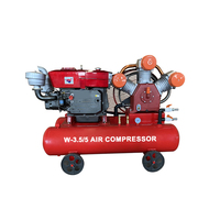 W-3.5/5 Compresseur d'air à piston diesel pour moteur minier 3.5m ³/min 5bar Compresseur d'air à piston avec double réservoir