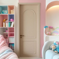 Puerta Batiente Interior de Madera Sólida con Arco Francés, Aislamiento Acústico y Antirrobo, Diseño Moderno, Marca Xinsheng, Tamaño Personalizado de Fábrica