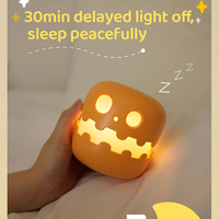 Nouveau produit Veilleuse citrouille avec logo personnalisé Lampe de lit rechargeable à Led Veilleuses mignonnes au design raffiné pour chambre d'enfants