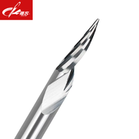 Fraise en carbure de tungstène DIAOKE ZD pour gravure 3D, pointe en V, simple denture, 10 mm, 20/30/45/60 degrés, pour sculpture, ODM/OEM, HRC55
