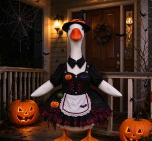 Déguisement de Sorcière d'Halloween pour Oie de Porche, Tenue de Décoration Extérieure pour Jardin et Pelouse - Product Image 6