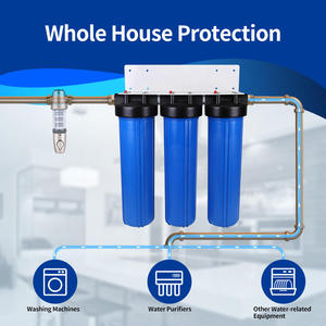 10 20 pouces un étage grand boîtier de filtre à eau transparent en plastique bleu Upvc pour purificateur d'eau pp /carton - Product Image 3
